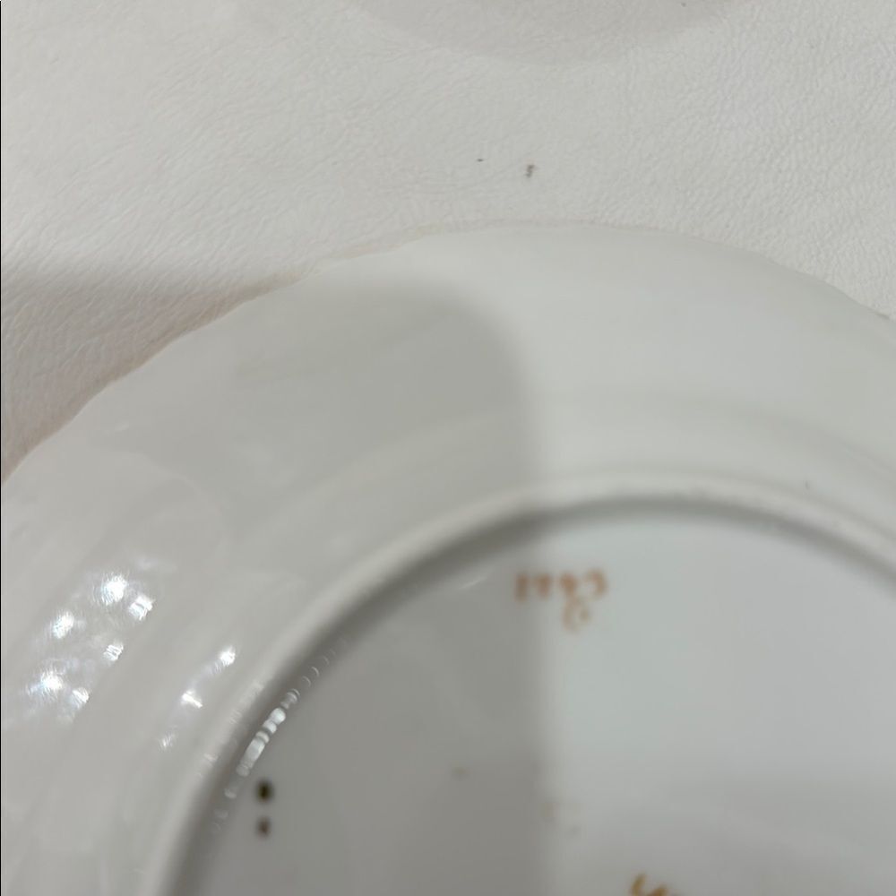 Langton England Elegant White Gold Pink 7 In Saucer 8 Oz Tea Cup 1793 Porcelain - Picture 11 of 12